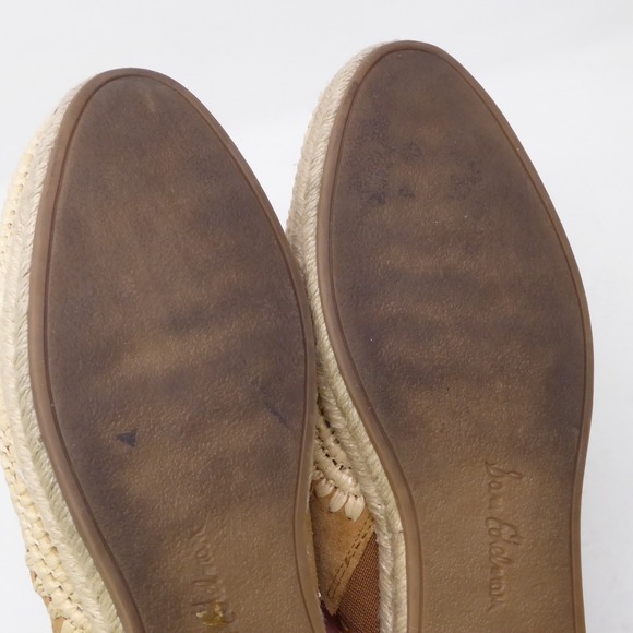 Sam Edelman Austin Suede Espadrille Mules Tan Slip On Flat Shoes Women Size 8M - Picture 5 of 8